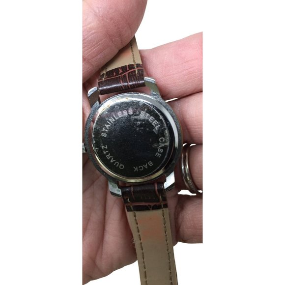 Women's Toni Wristwatch Stainless Steel with Brown Faux Leather Band - Picture 3 of 5